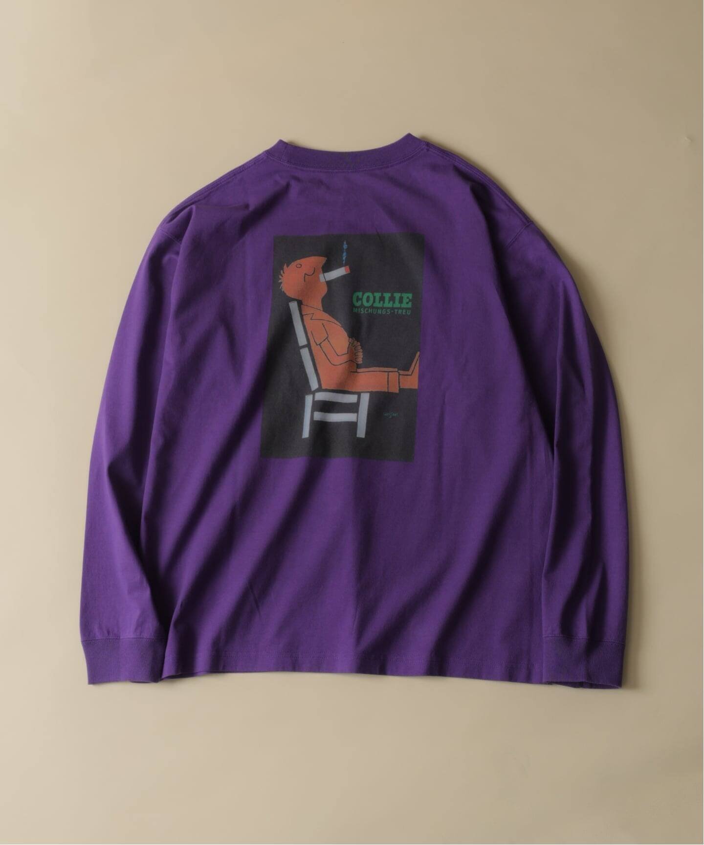 【エディフィス/EDIFICE】のSAVIGNAC (サヴィニャック) 別注 French Company プリント ロングスリーブ Tシャツ インテリア・キッズ・メンズ・レディースファッション・服の通販 founy(ファニー) 　ファッション　Fashion　レディースファッション　Fashion for Women　トップス・カットソー　Cut & Sew Tops　シャツ・ブラウス・オフィスカジュアル　Elegant Blouses & Button-Ups　ロングTシャツ・Tシャツ　Longline T-Shirts & Tees　シンプル　Simple, Minimal　スリーブ　Sleeve, Long Sleeve / Short Sleeve　フランス　France, French　プリント　Print, Printed Pattern　別注　Limited Edition, Custom Order　モチーフ　Motif, Design Theme　ロング　Long, Long-Length　ワーク　Workwear, Utility Style　おすすめ　Recommended / Our Picks　2025年　2025　2025-2026秋冬・A/W　Autumn/Winter 2025–26 AW25–26　パープル|ID: prp329100004647267 ipo3291000000033546546