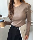 【アンドミー/andme】のコットン 長袖 ワイドリブ クルーネック Tシャツ 人気、トレンドファッション・服の通販 founy(ファニー) ファッション Fashion レディースファッション Fashion for Women トップス・カットソー Cut & Sew Tops シャツ・ブラウス・オフィスカジュアル Elegant Blouses & Button-Ups ロングTシャツ・Tシャツ Longline T-Shirts & Tees サロペ Salopette, Salopette Dress フィット Fit, Slim Fit ベーシック Basic, Essential ワイドリブ Wide Rib, Wide Ribbed Knit 人気 Popular, Best Seller 長袖 Long Sleeve, Full Sleeve thumbnail ブラウン|ID: prp329100004647287 ipo3291000000033546747