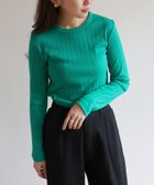 【アンドミー/andme】のコットン 長袖 ワイドリブ クルーネック Tシャツ 人気、トレンドファッション・服の通販 founy(ファニー) ファッション Fashion レディースファッション Fashion for Women トップス・カットソー Cut & Sew Tops シャツ・ブラウス・オフィスカジュアル Elegant Blouses & Button-Ups ロングTシャツ・Tシャツ Longline T-Shirts & Tees サロペ Salopette, Salopette Dress フィット Fit, Slim Fit ベーシック Basic, Essential ワイドリブ Wide Rib, Wide Ribbed Knit 人気 Popular, Best Seller 長袖 Long Sleeve, Full Sleeve thumbnail グリーン|ID: prp329100004647287 ipo3291000000033546752