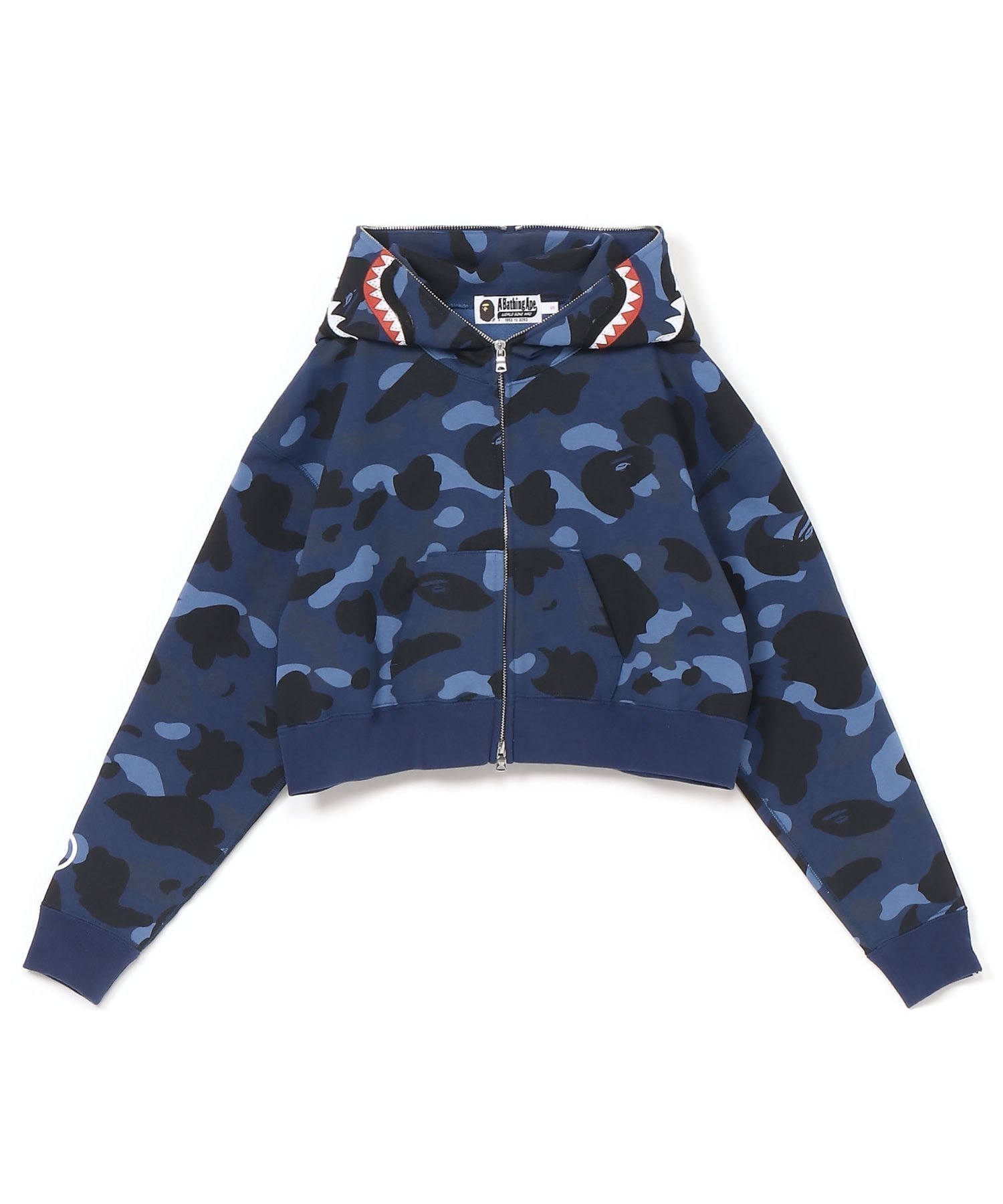 【ア ベイシング エイプ/A BATHING APE】のCOLOR CAMO CRYSTAL STONE SHARK CROPPED FULL ZIP HOODIE L 人気、トレンドファッション・服の通販 founy(ファニー) 　ファッション　Fashion　レディースファッション　Fashion for Women　クリスタル　Crystal, Swarovski　クロップド　Cropped, Short Length　ストーン　Stone, Gem-Like　プリント　Print, Printed Pattern　モチーフ　Motif, Design Theme　無地　Plain, Solid Color　 other-1|ID: prp329100004647297 ipo3291000000033546829