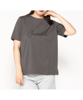 【クロコダイル/CROCODILE】のCROCODILE/プレーティング天竺 ロゴ Tシャツ 人気、トレンドファッション・服の通販 founy(ファニー) ファッション Fashion レディースファッション Fashion for Women トップス・カットソー Cut & Sew Tops シャツ・ブラウス・オフィスカジュアル Elegant Blouses & Button-Ups ロングTシャツ・Tシャツ Longline T-Shirts & Tees プリント Print, Printed Pattern エレガント 上品 Elegant 半袖 Short Sleeve, Half Sleeve 無地 Plain, Solid Color |ID:prp329100004647326