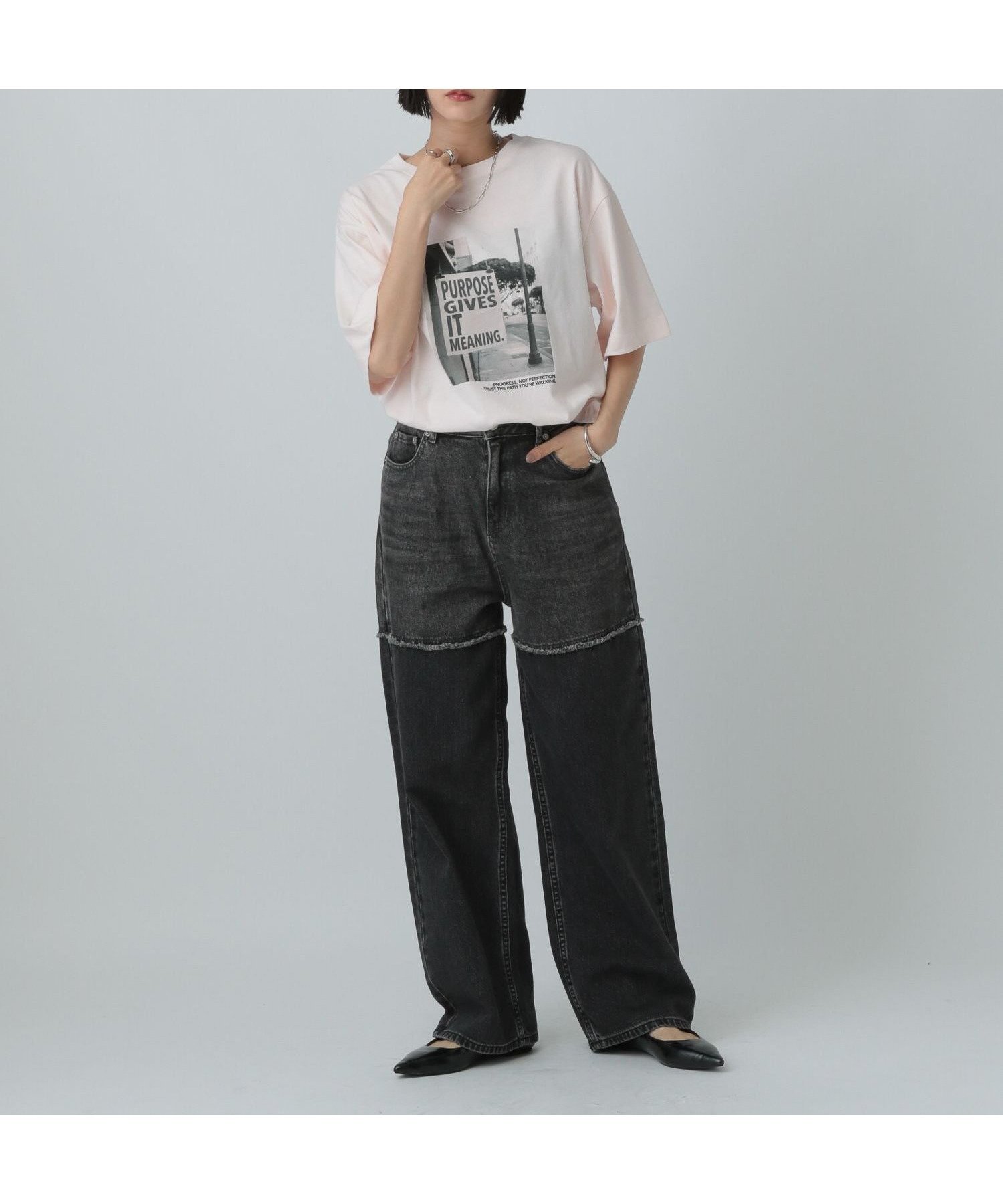 【ローリーズファーム/LOWRYS FARM】のモノクロフォトTEE インテリア・キッズ・メンズ・レディースファッション・服の通販 founy(ファニー) 　ファッション　Fashion　レディースファッション　Fashion for Women　インナー　Innerwear　トレンド　Trend, Trending Now　プリント　Print, Printed Pattern　ベーシック　Basic, Essential　夏　Summer　ピンク|ID: prp329100004647327 ipo3291000000033547236