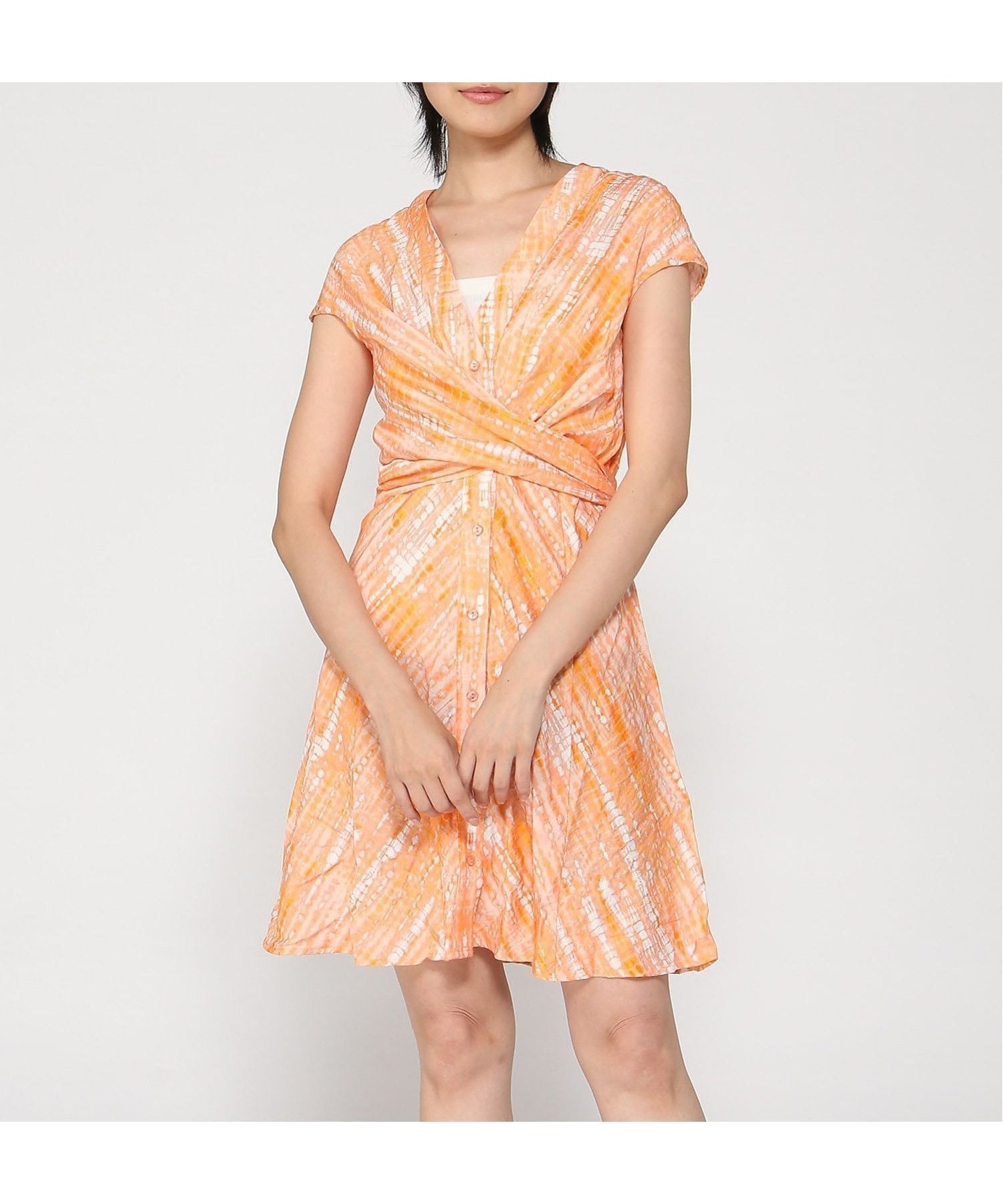 【デシグアル/Desigual】のクロスショートドレス 人気、トレンドファッション・服の通販 founy(ファニー) 　ファッション　Fashion　レディースファッション　Fashion for Women　ワンピース　Dresses　フォーマル・パーティードレス・結婚式用ドレス　Elegant & Casual Dresses　オレンジ　Orange　 other-1|ID: prp329100004647330 ipo3291000000033547312