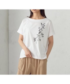 【コムサイズム/COMME CA ISM】の水彩タッチインクジェット箔スタッズ付きTシャツ 人気、トレンドファッション・服の通販 founy(ファニー) ファッション Fashion レディースファッション Fashion for Women トップス・カットソー Cut & Sew Tops シャツ・ブラウス・オフィスカジュアル Elegant Blouses & Button-Ups ロングTシャツ・Tシャツ Longline T-Shirts & Tees スタッズ Studs, Metal Accents プリント Print, Printed Pattern |ID:prp329100004647344