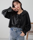 【ローリーズファーム/LOWRYS FARM】の2WAYフリルクロスブラウス 人気、トレンドファッション・服の通販 founy(ファニー) ファッション Fashion レディースファッション Fashion for Women トップス・カットソー Cut & Sew Tops シャツ・ブラウス・オフィスカジュアル Elegant Blouses & Button-Ups おすすめ Recommended / Our Picks デニム Denim, Jeans Material フリル Frill, Ruffle ボトム Bottoms, Lower Wear リネン Linen, Linen Fabric thumbnail ブラック|ID: prp329100004647363 ipo3291000000033547690