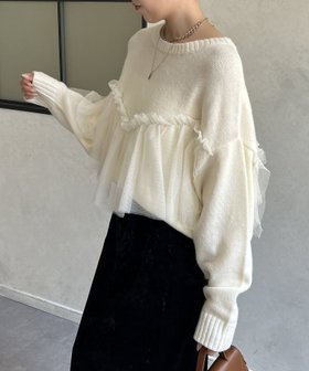 【ゼヴォン/Thevon】のチュールビスチェドッキングニット 人気、トレンドファッション・服の通販 founy(ファニー) ファッション Fashion レディースファッション Fashion for Women トップス・カットソー Cut & Sew Tops ニット Knit Tops & Sweaters ビスチェ Bustiers & Corset Tops / Layered Bustier Style 2025年 2025 2025-2026秋冬・A/W Autumn/Winter 2025–26 AW25–26 スラックス Slacks, Dress Pants タイトスカート Pencil Skirt, Tight Skirt チュール Tulip, Tulip Motif デニム Denim, Jeans Material トレンド Trend, Trending Now リラックス Relax, Relaxed Fit 秋 Autumn |ID:prp329100004647376