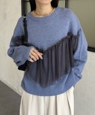 【ゼヴォン/Thevon】のチュールビスチェドッキングニット ブルー|ID: prp329100004647376 ipo3291000000033547893