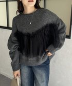 【ゼヴォン/Thevon】のチュールビスチェドッキングニット チャコールグレー|ID: prp329100004647376 ipo3291000000033547897