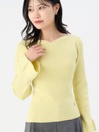 【セルフォード/CELFORD】のロゴチャームVネックニットプルオーバー YEL[032]|ID: prp329100004647385 ipo3291000000033548006