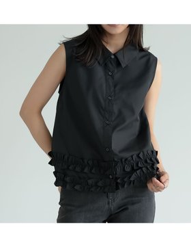 【リエディ/Re:EDIT】のブロード裾フリルノースリーブブラウス 人気、トレンドファッション・服の通販 founy(ファニー) ファッション Fashion レディースファッション Fashion for Women トップス・カットソー Cut & Sew Tops キャミソール&ノースリーブ Camisoles & Sleeveless Tops シャツ・ブラウス・オフィスカジュアル Elegant Blouses & Button-Ups おすすめ Recommended / Our Picks スラックス Slacks, Dress Pants スリム Slim, Slim Fit ダウン Down, Puffer デニム Denim, Jeans Material トレンド Trend, Trending Now ノースリーブ Sleeveless, No-Sleeve フリル Frill, Ruffle ブロード Broadcloth, Fine Cotton エレガント 上品 Elegant |ID:prp329100004647402