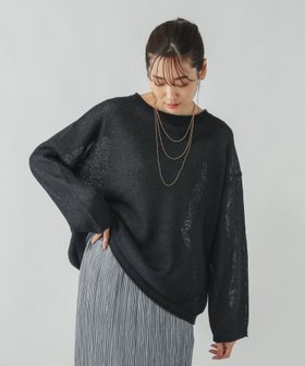 【グローバルワーク/GLOBAL WORK】のペーパーヤーンドルマンプルオーバー/577961 人気、トレンドファッション・服の通販 founy(ファニー) ファッション Fashion レディースファッション Fashion for Women トップス・カットソー Cut & Sew Tops カジュアルプルオーバー・ニットトップス Pullovers & Knit Tops / Casual Pullovers カットオフ Cut-Off Design キャミソール Camisole, Spaghetti Strap Top シアー Sheer, See-Through プレート Plate, Dish メタル Metal, Metal Parts エレガント 上品 Elegant |ID:prp329100004647406