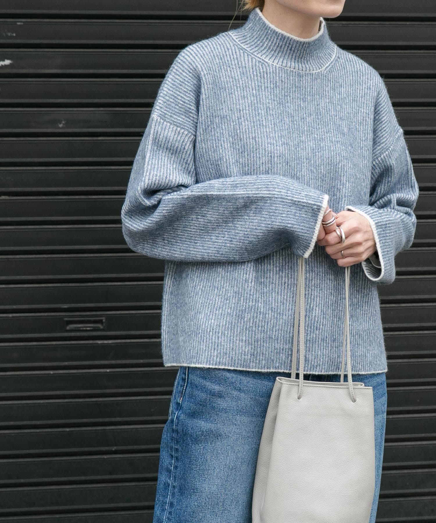 【アーバンリサーチ ドアーズ/URBAN RESEARCH DOORS】のFORK SPOON 両畦ストライプニット インテリア・キッズ・メンズ・レディースファッション・服の通販 founy(ファニー) 　ファッション　Fashion　レディースファッション　Fashion for Women　トップス・カットソー　Cut & Sew Tops　ニット　Knit Tops & Sweaters　2024年　2024　2024-2025秋冬・A/W　Autumn/Winter 2024–25 AW24–25　冬　Winter / This Winter　ストライプ　Stripe, Striped Pattern　ハイネック　High Neck, Mock Neck　ベーシック　Basic, Essential　ロング　Long, Long-Length　ワイド　Wide, Wide Fit　畦　Ribbed Knit　A/W・秋冬　Autumn/Winter　BLUxOFF|ID: prp329100004647476 ipo3291000000033548904
