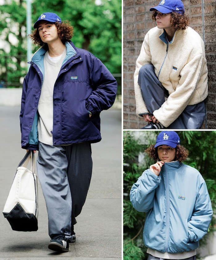 【フリークスストア/FREAK'S STORE】のリバーシブルライナーセット 4way スタンドカラー ブルゾン / ナイロンフリース ライナーセット / 2枚セット 【限定展開】 25AW インテリア・キッズ・メンズ・レディースファッション・服の通販 founy(ファニー) 　ファッション　Fashion　メンズファッション　Fashion for Men　ヴィンテージ　Vintage Style　カットソー　Cut and Sewn Top　カーゴパンツ　Cargo Pants, Utility Pants　今季　This Season, Current Season　シンプル　Simple, Minimal　スタンド　Stand Collar, Upright Stand　スラックス　Slacks, Dress Pants　デニム　Denim, Jeans Material　トレンド　Trend, Trending Now　ドローコード　Drawcord, Drawstring Cord　定番　Standard, Basic Item　ビッグ　Big, Oversized　ブルゾン　Blouson, Bomber Jacket　ボトム　Bottoms, Lower Wear　防寒　Cold Protection, Winter-Ready　ライナー　Liner, Inner Layer　リバーシブル　Reversible, Two-Sided　ワイド　Wide, Wide Fit　ワンポイント　One Point, Statement Accent　A/W・秋冬　Autumn/Winter　冬　Winter / This Winter　おすすめ　Recommended / Our Picks　2025年　2025　2025-2026秋冬・A/W　Autumn/Winter 2025–26 AW25–26　ネイビー|ID: prp329100004647477 ipo3291000000033548909