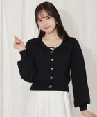 【ウィルセレクション/WILLSELECTION】のリボンボタンVネックカーディガン ブラック|ID: prp329100004647494 ipo3291000000033549043
