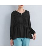 【ユナイテッドアローズ/UNITED ARROWS】のシャーリング Vネック ブラウス BLACK|ID: prp329100004647508 ipo3291000000033549142