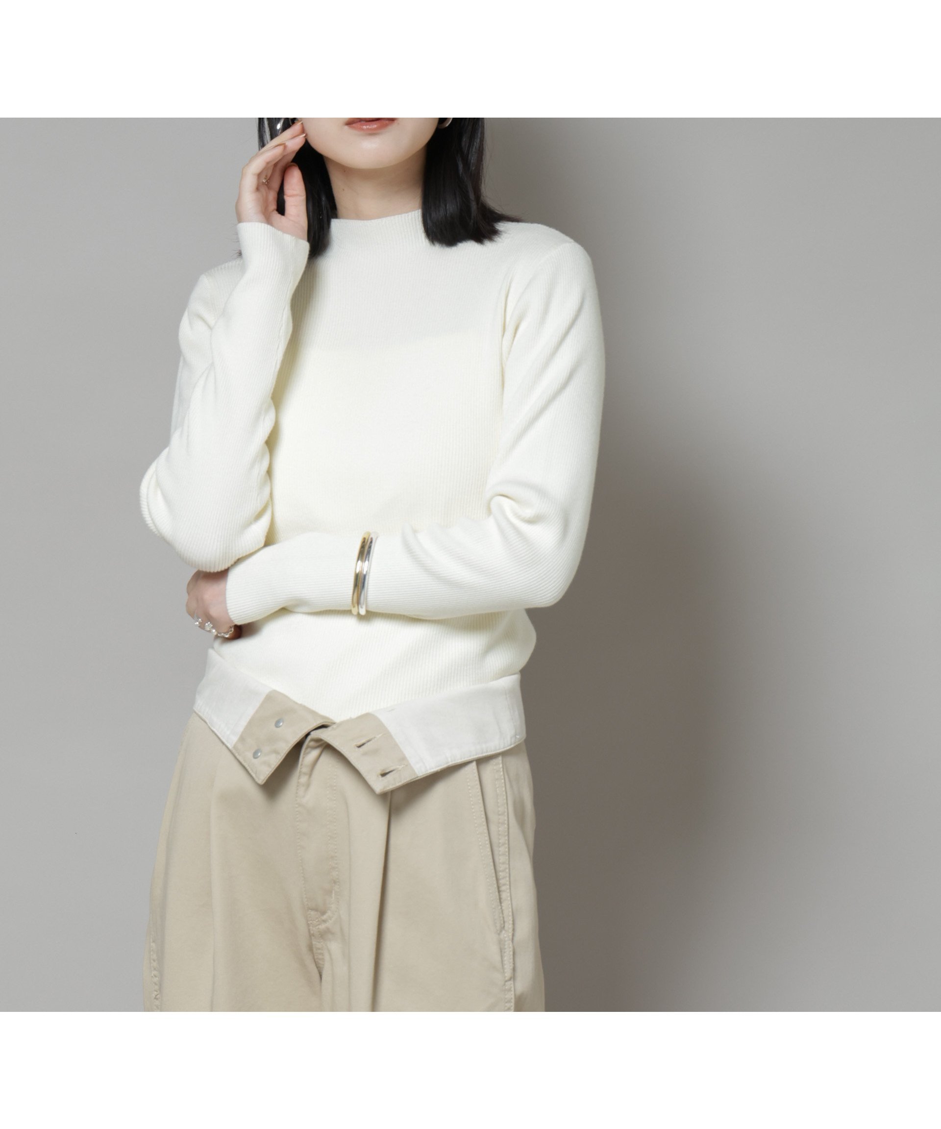 【ナノ ユニバース/nano universe】のハイネックリブニットトップス インテリア・キッズ・メンズ・レディースファッション・服の通販 founy(ファニー) 　ファッション　Fashion　レディースファッション　Fashion for Women　トップス・カットソー　Cut & Sew Tops　ニット　Knit Tops & Sweaters　インナー　Innerwear　ウォッシャブル　Machine Washable　キャミワンピース　Cami Dress, Slip Dress　コンパクト　Compact, Small Size　サロペット　Overalls, Salopette　シルバー　Silver, Metallic Silver　シンプル　Simple, Minimal　ジャケット　Jacket, Outerwear　ネックレス　Necklace, Pendant Necklace　ハイネック　High Neck, Mock Neck　フィット　Fit, Slim Fit　ベーシック　Basic, Essential　おすすめ　Recommended / Our Picks　エレガント 上品　Elegant　2025年　2025　2025-2026秋冬・A/W　Autumn/Winter 2025–26 AW25–26　アイボリー7|ID: prp329100004647526 ipo3291000000033549333