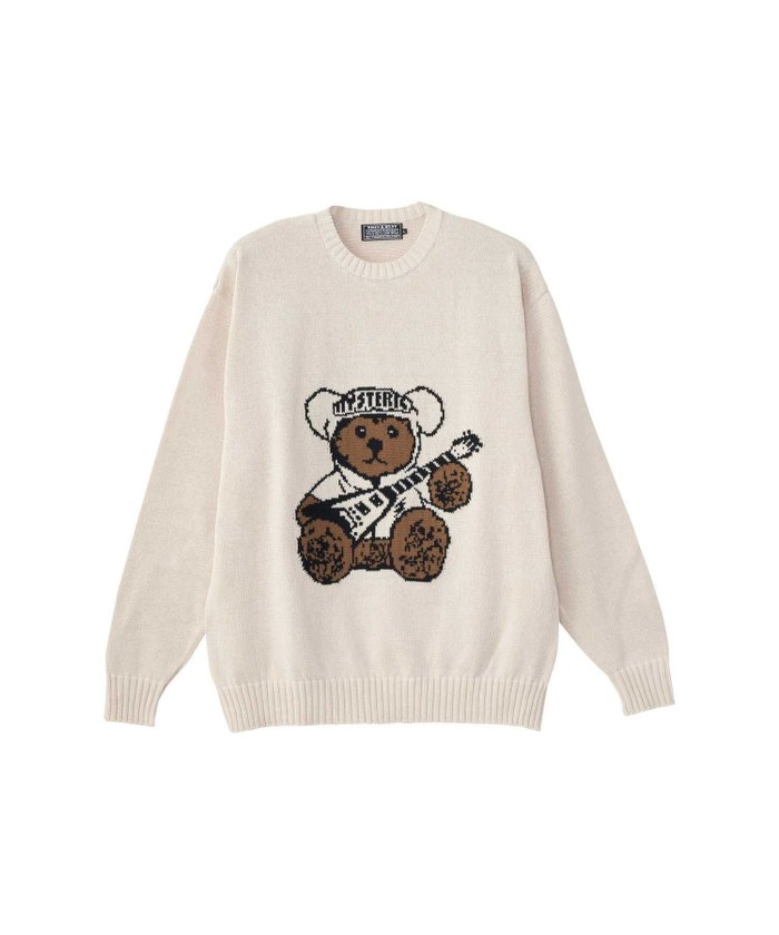 【ヒステリックグラマー/HYSTERIC GLAMOUR / MEN】のHYSTERIC TEDDY FLYING Vジャカード セーター インテリア・キッズ・メンズ・レディースファッション・服の通販 founy(ファニー) https://founy.com/ ファッション Fashion メンズファッション Fashion for Men ジャカード／ジャガード Jacquard, Woven Pattern セーター Sweater, Knitwear モチーフ Motif, Design Theme ロング Long, Long-Length |ID: prp329100004647603 ipo3291000000033549982