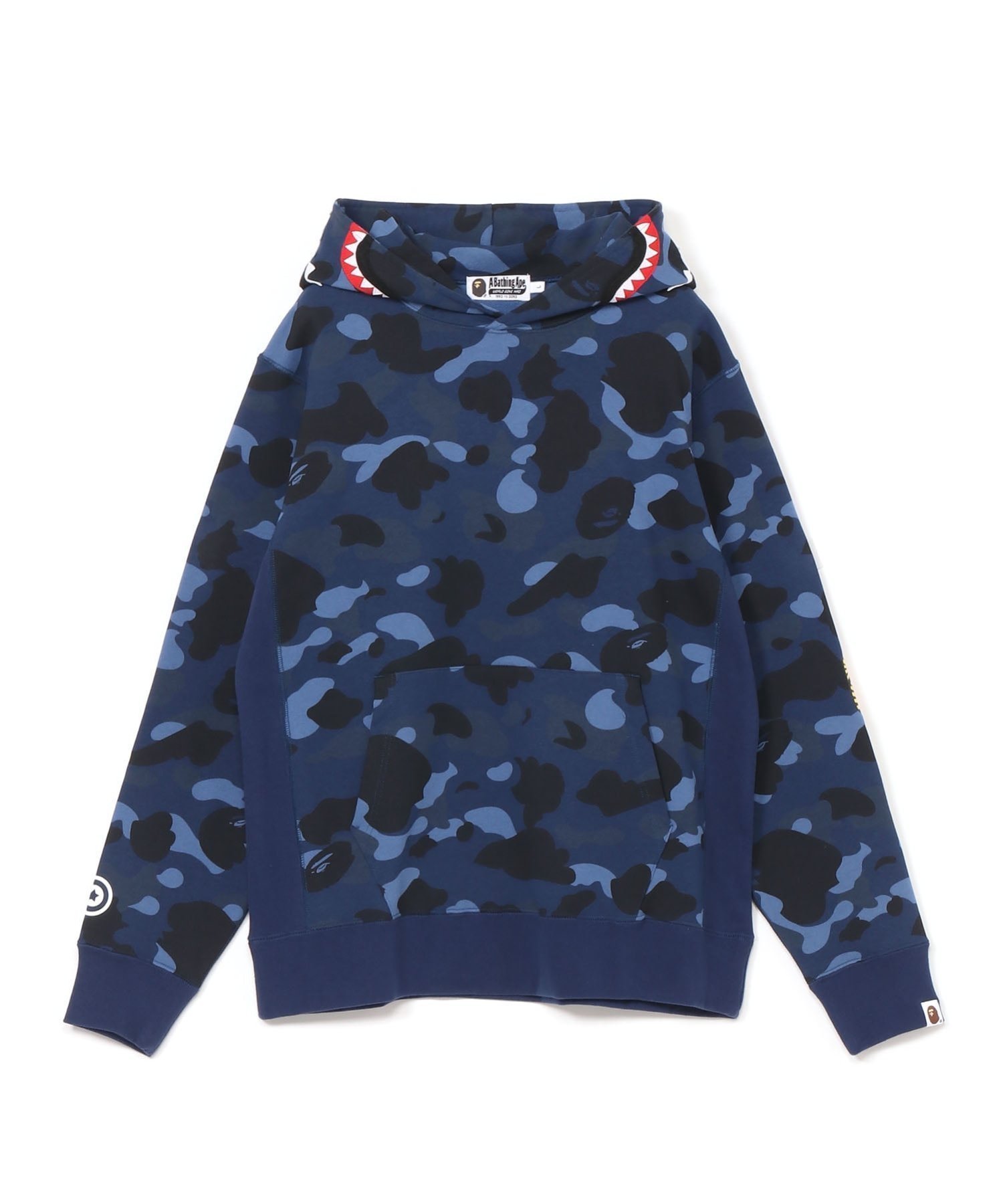 【アベイシングエイプ/A BATHING APE / MEN】のCOLOR CAMO 2ND SHARK PULLOVER HOODIE M インテリア・キッズ・メンズ・レディースファッション・服の通販 founy(ファニー) 　ファッション　Fashion　メンズファッション　Fashion for Men　クラシック　Classic, Timeless Style　スマート　Smart, Elegant　ポケット　Pocket, Pocket Detail　モチーフ　Motif, Design Theme　財布　Wallet, Purse　NAVY|ID: prp329100004647623 ipo3291000000033550145