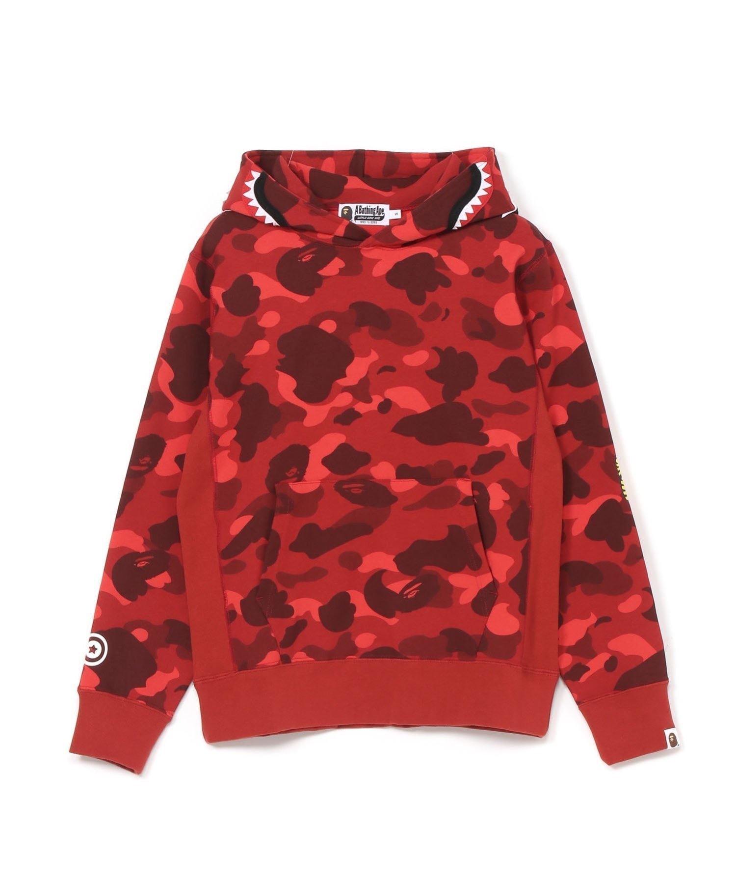 【アベイシングエイプ/A BATHING APE / MEN】のCOLOR CAMO 2ND SHARK PULLOVER HOODIE M インテリア・キッズ・メンズ・レディースファッション・服の通販 founy(ファニー) 　ファッション　Fashion　メンズファッション　Fashion for Men　クラシック　Classic, Timeless Style　スマート　Smart, Elegant　ポケット　Pocket, Pocket Detail　モチーフ　Motif, Design Theme　財布　Wallet, Purse　RED|ID: prp329100004647623 ipo3291000000033550148