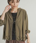 【アーバンリサーチ ドアーズ/URBAN RESEARCH DOORS】のレース刺繍Vネックカーディガン KHAKI|ID: prp329100004647647 ipo3291000000033550386