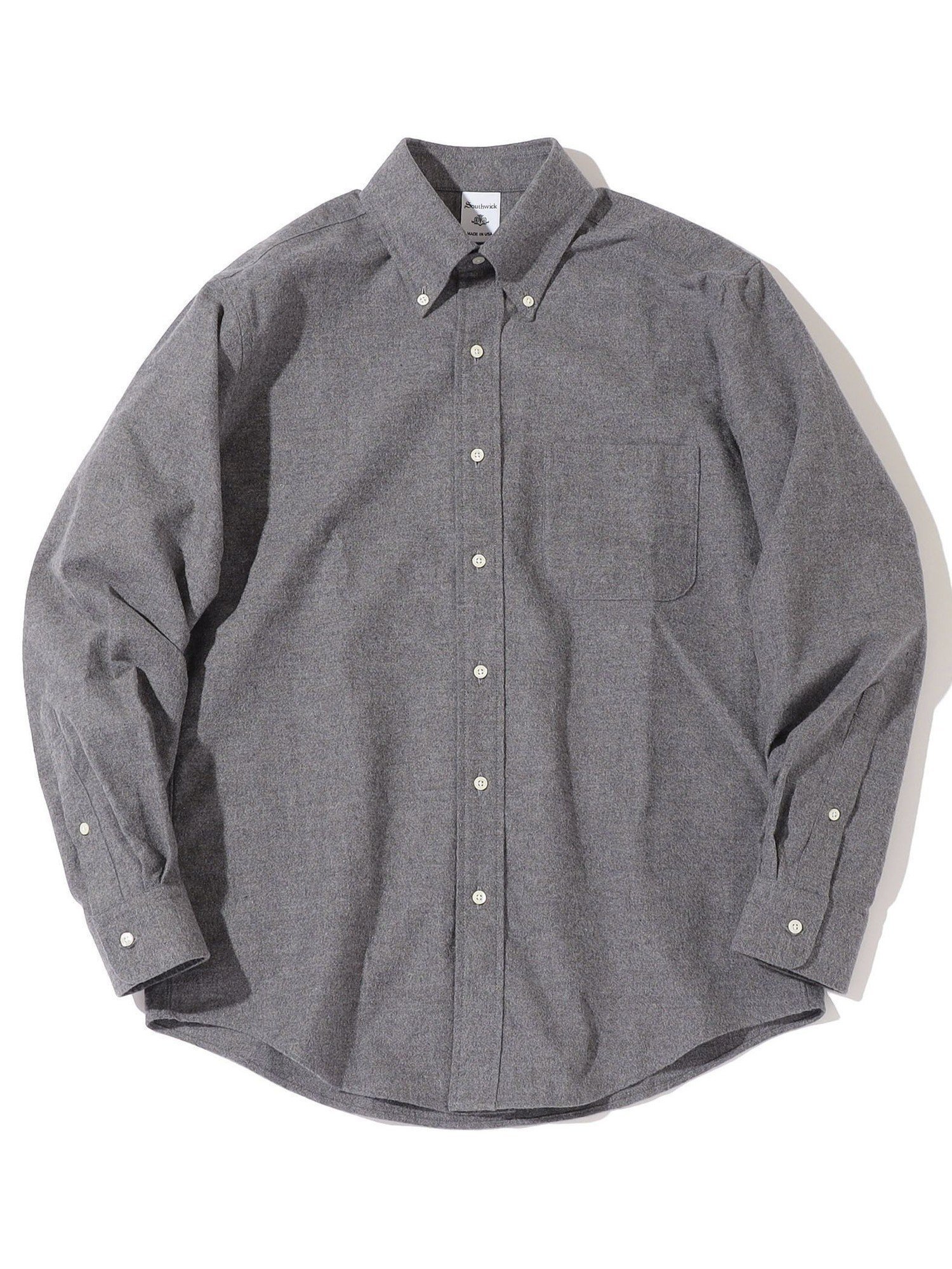 【シップス/SHIPS / MEN】のSouthwick フランネル ソリッド ボタンダウンシャツ インテリア・キッズ・メンズ・レディースファッション・服の通販 founy(ファニー) 　ファッション　Fashion　メンズファッション　Fashion for Men　イタリア　Italy　ショルダー　Shoulder, Shoulder Strap　スーツ　Suit, Formalwear　定番　Standard, Basic Item　A/W・秋冬　Autumn/Winter　日本製　Made In Japan　チャコールグレー|ID: prp329100004647648 ipo3291000000033550389