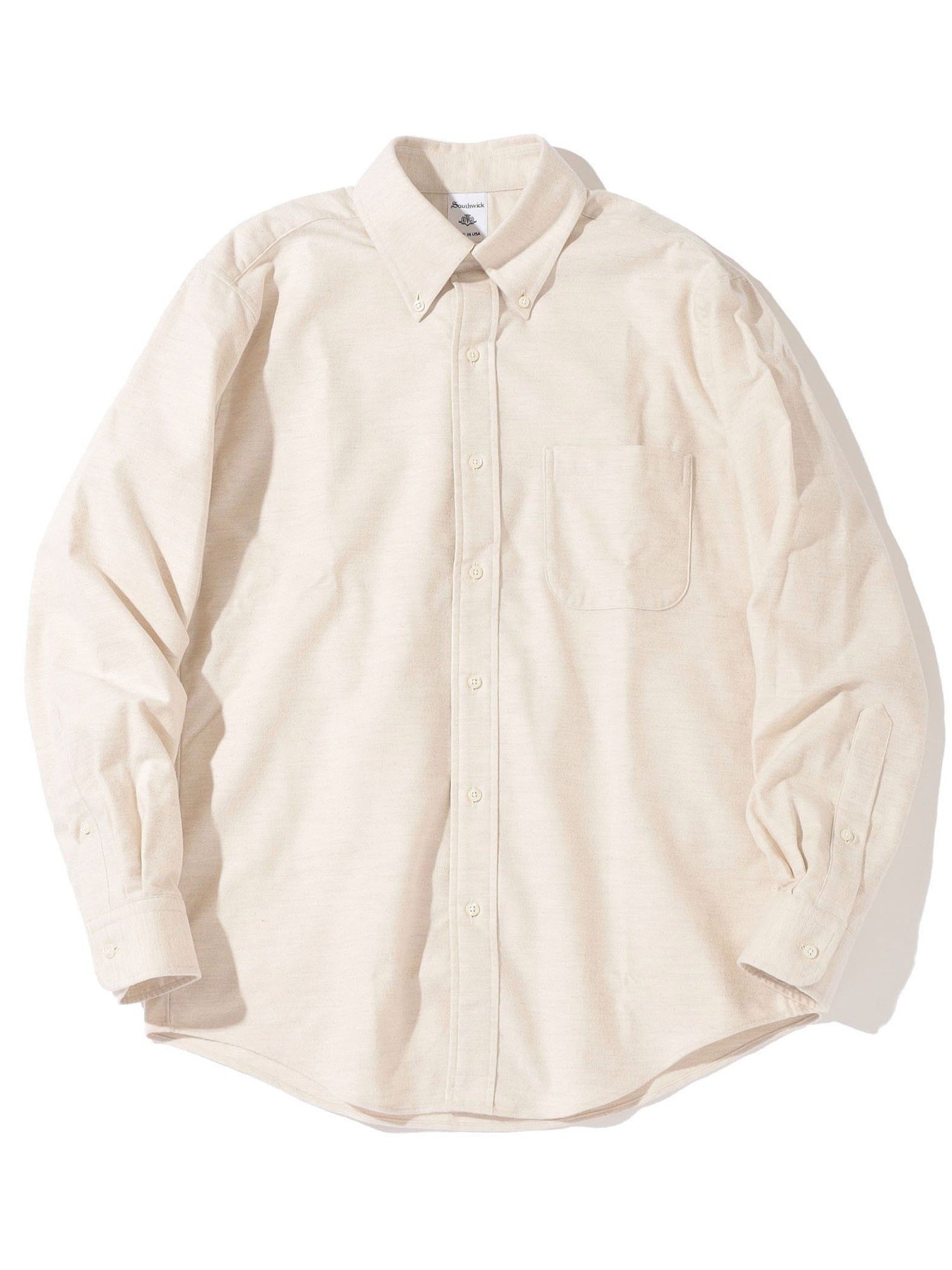 【シップス/SHIPS / MEN】のSouthwick フランネル ソリッド ボタンダウンシャツ インテリア・キッズ・メンズ・レディースファッション・服の通販 founy(ファニー) 　ファッション　Fashion　メンズファッション　Fashion for Men　イタリア　Italy　ショルダー　Shoulder, Shoulder Strap　スーツ　Suit, Formalwear　定番　Standard, Basic Item　A/W・秋冬　Autumn/Winter　日本製　Made In Japan　ホワイト|ID: prp329100004647648 ipo3291000000033550390