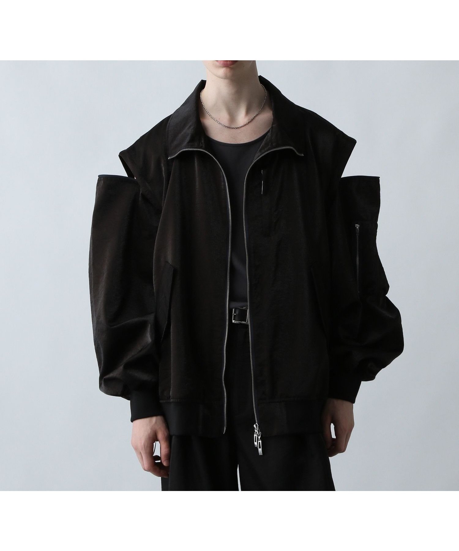 【ハレ/HARE / MEN】の2WAYボリュームMA-1ブルゾン インテリア・キッズ・メンズ・レディースファッション・服の通販 founy(ファニー) 　ファッション　Fashion　メンズファッション　Fashion for Men　スリット　Slit, Slit Detail　セットアップ　Set-Up, Coordinated Outfit　フロント　Front, Front Design　ブルゾン　Blouson, Bomber Jacket　ベスト　Vest, Waistcoat　ポケット　Pocket, Pocket Detail　リラックス　Relax, Relaxed Fit　【セットアップ対応】ブラック09|ID: prp329100004647661 ipo3291000000033550498
