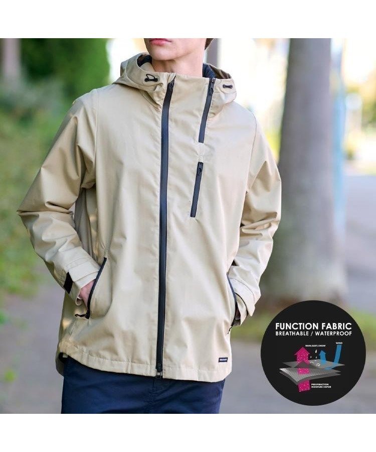 【ドレステリア/DRESSTERIOR / MEN】のレインプルーフ シェルパーカ インテリア・キッズ・メンズ・レディースファッション・服の通販 founy(ファニー) 　ファッション　Fashion　メンズファッション　Fashion for Men　アシンメトリー　Asymmetrical Style　インナー　Innerwear　ウォーター　Water　スピンドル　Spindle, Drawcord　スマート　Smart, Elegant　パターン　Pattern, Design Print　フィット　Fit, Slim Fit　フロント　Front, Front Design　ブロック　Block, Solid Block Pattern　ブロード　Broadcloth, Fine Cotton　ポケット　Pocket, Pocket Detail　ビジネス 仕事 通勤　Business / Work / Commuting　ベージュ|ID: prp329100004647676 ipo3291000000033550682
