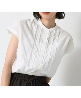 【デッサン/Dessin】の【洗える】スタンドカラーフリルブラウス 人気、トレンドファッション・服の通販 founy(ファニー) ファッション Fashion レディースファッション Fashion for Women トップス・カットソー Cut & Sew Tops シャツ・ブラウス・オフィスカジュアル Elegant Blouses & Button-Ups インナー Innerwear コンパクト Compact, Small Size サロペット Overalls, Salopette デニム Denim, Jeans Material バランス Balance, Style Balance フェミニン Feminine, Girly フリル Frill, Ruffle フロント Front, Front Design ワイド Wide, Wide Fit 夏 Summer 洗える Machine Washable |ID:prp329100004647683