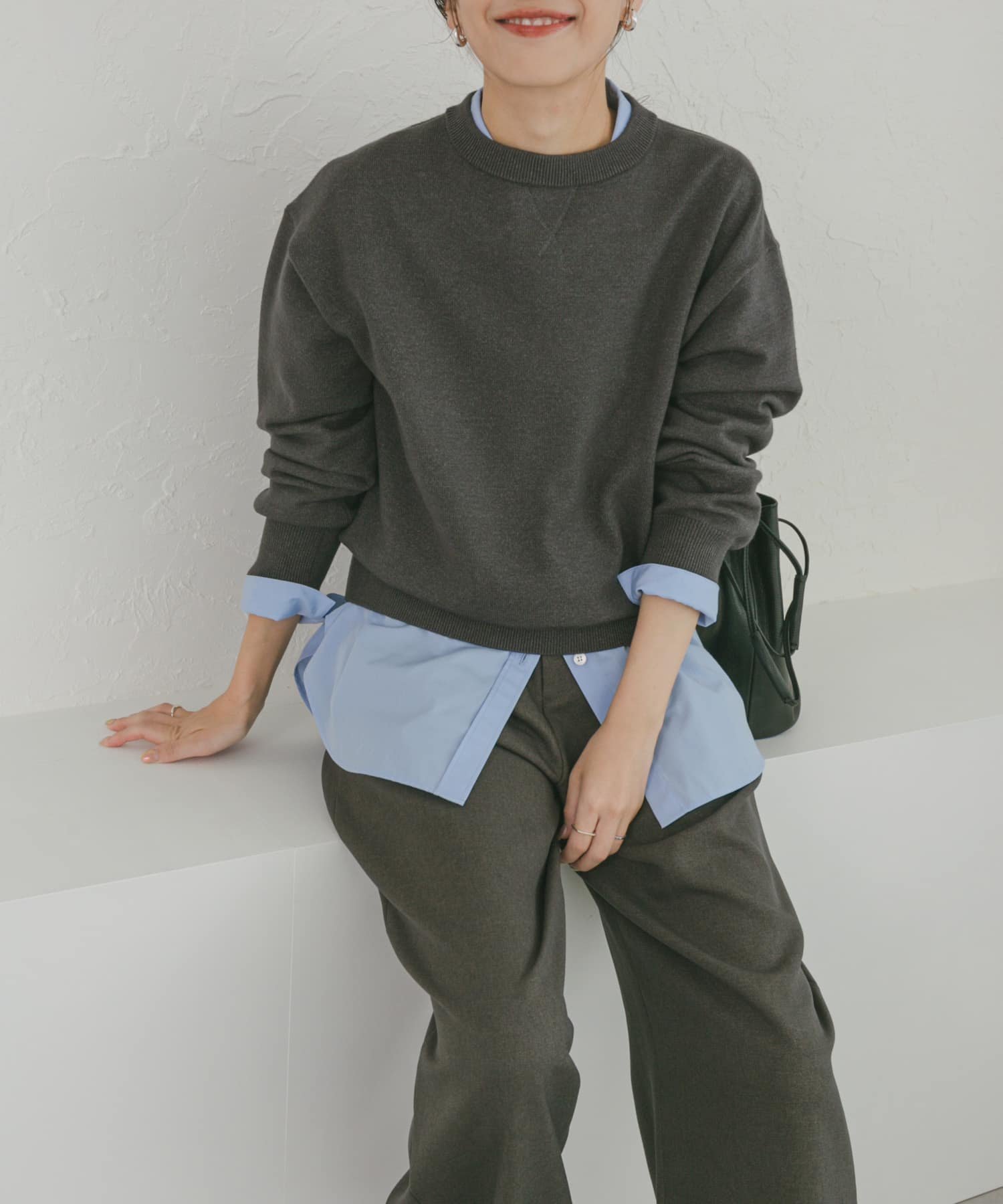 【アーバンリサーチ ドアーズ/URBAN RESEARCH DOORS】の『UR TECH 200日ニット』スウェットライクプルオーバー インテリア・キッズ・メンズ・レディースファッション・服の通販 founy(ファニー) 　ファッション　Fashion　レディースファッション　Fashion for Women　トップス・カットソー　Cut & Sew Tops　ニット　Knit Tops & Sweaters　レディースパーカー・カジュアルフーディー　Casual Hoodies & Sweatshirts　カジュアルプルオーバー・ニットトップス　Pullovers & Knit Tops / Casual Pullovers　スウェット・クルーネックトップス　Sweatshirts & Crewnecks / Relaxed Fit Sweat Tops　2024年　2024　2024-2025秋冬・A/W　Autumn/Winter 2024–25 AW24–25　冬　Winter / This Winter　おすすめ　Recommended / Our Picks　シンプル　Simple, Minimal　スウェット / スエット　Sweatshirt, Sweatwear　A/W・秋冬　Autumn/Winter　杢CHARCOAL|ID: prp329100004647853 ipo3291000000033553318