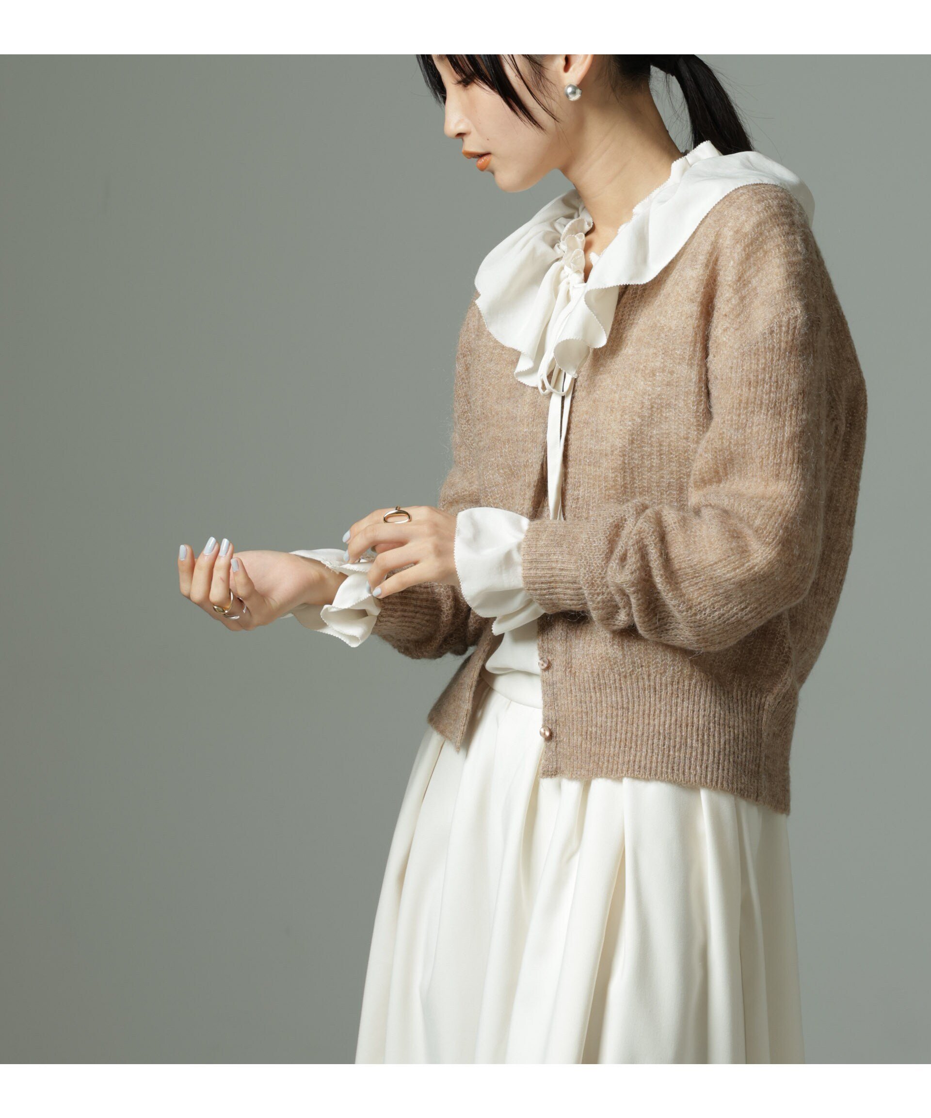 【ナノ ユニバース/nano universe】のモヘヤ混クルーネックニットカーディガン(セットアップ可) 人気、トレンドファッション・服の通販 founy(ファニー) 　ファッション　Fashion　レディースファッション　Fashion for Women　トップス・カットソー　Cut & Sew Tops　ニット　Knit Tops & Sweaters　カーディガン・羽織り　Layered Style Cardigans　アンサンブル　Ensemble Set　ウォッシャブル　Machine Washable　カットソー　Cut and Sewn Top　カーディガン　Cardigan, Knitwear　コンパクト　Compact, Small Size　シアー　Sheer, See-Through　シンプル　Simple, Minimal　セットアップ　Set-Up, Coordinated Outfit　タンク　Tank Top, Sleeveless Top　バランス　Balance, Style Balance　フロント　Front, Front Design　おすすめ　Recommended / Our Picks　2025年　2025　2025春夏・S/S　Spring/Summer 2025 SS25　 other-1|ID: prp329100004647865 ipo3291000000033553656