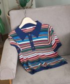 【フリークスストア/FREAK'S STORE】のマルチボーダー シアーポロニット ネイビーマルチ|ID: prp329100004647907 ipo3291000000033554664
