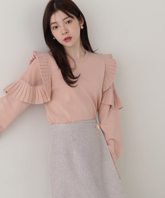 【プロポーション ボディドレッシング/PROPORTION BODY DRESSING】のラッフルスリーブニット インテリア・キッズ・メンズ・レディースファッション・服の通販 founy(ファニー) https://founy.com/ ファッション Fashion レディースファッション Fashion for Women トップス・カットソー Cut & Sew Tops ニット Knit Tops & Sweaters おすすめ Recommended / Our Picks シアー Sheer, See-Through ラッフル Ruffle, Frill |ID: prp329100004647909 ipo3291000000033554768