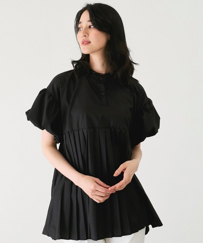 【ジャイロ/JAYRO】のプリーツ切替パフスリーブブラウス インテリア・キッズ・メンズ・レディースファッション・服の通販 founy(ファニー) https://founy.com/ ファッション Fashion レディースファッション Fashion for Women トップス・カットソー Cut & Sew Tops シャツ・ブラウス・オフィスカジュアル Elegant Blouses & Button-Ups おすすめ Recommended / Our Picks シンプル Simple, Minimal スリーブ Sleeve, Long Sleeve / Short Sleeve デニム Denim, Jeans Material プリーツ Pleats, Pleated ポケット Pocket, Pocket Detail レギンス Leggings, Stretch Pants 切替 Switching, Contrast Panel 夏 Summer 春 Spring S/S・春夏 SS, Spring/Summer, Warm Season |ID: prp329100004647914 ipo3291000000033554847