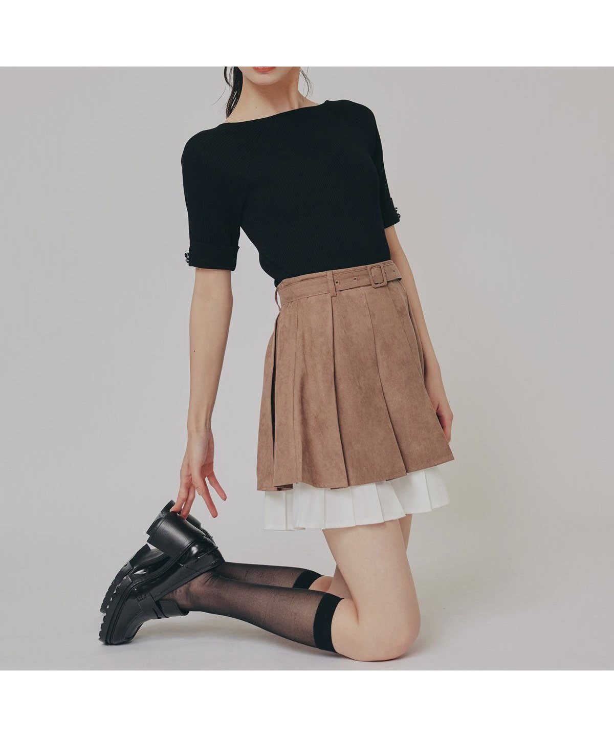 【レディアゼル/REDYAZEL】のレイヤードスエードプリーツスカート インテリア・キッズ・メンズ・レディースファッション・服の通販 founy(ファニー) 　ファッション　Fashion　レディースファッション　Fashion for Women　スカート　Skirts　プリーツスカート / 上品フェミニンスタイル　Pleated Skirts　おすすめ　Recommended / Our Picks　カーディガン　Cardigan, Knitwear　クロップド　Cropped, Short Length　コンパクト　Compact, Small Size　トレンド　Trend, Trending Now　バランス　Balance, Style Balance　フィット　Fit, Slim Fit　プリーツ　Pleats, Pleated　ミニスカート　Mini Skirt, Short Skirt　ロング　Long, Long-Length　秋　Autumn　ブラウン|ID: prp329100004647915 ipo3291000000033554858