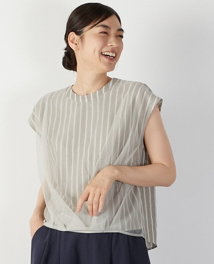 【メルローズ クレール/MELROSE claire】のチュールバルーンブラウス インテリア・キッズ・メンズ・レディースファッション・服の通販 founy(ファニー) https://founy.com/ ファッション Fashion レディースファッション Fashion for Women トップス・カットソー Cut & Sew Tops シャツ・ブラウス・オフィスカジュアル Elegant Blouses & Button-Ups エアリー Airy Texture カシュクール Wrap Design チュール Tulip, Tulip Motif バルーン Balloon, Balloon Silhouette |ID: prp329100004647919 ipo3291000000033554920