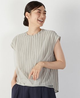 【メルローズ クレール/MELROSE claire】のチュールバルーンブラウス 人気、トレンドファッション・服の通販 founy(ファニー) ファッション Fashion レディースファッション Fashion for Women トップス・カットソー Cut & Sew Tops シャツ・ブラウス・オフィスカジュアル Elegant Blouses & Button-Ups エアリー Airy Texture カシュクール Wrap Design チュール Tulip, Tulip Motif バルーン Balloon, Balloon Silhouette |ID:prp329100004647919