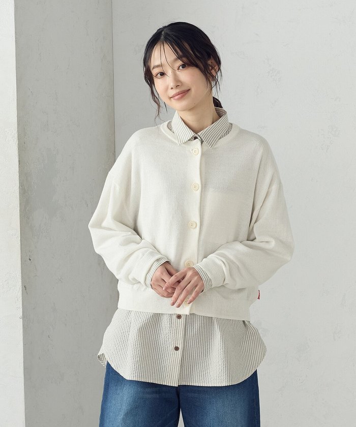 【コムサイズム/COMME CA ISM】のコットンリネンニットカーディガン インテリア・キッズ・メンズ・レディースファッション・服の通販 founy(ファニー) https://founy.com/ ファッション Fashion レディースファッション Fashion for Women トップス・カットソー Cut & Sew Tops ニット Knit Tops & Sweaters カーディガン・羽織り Layered Style Cardigans イレギュラー Irregular Design カーディガン Cardigan, Knitwear コンパクト Compact, Small Size ショルダー Shoulder, Shoulder Strap デニム Denim, Jeans Material ドロップ Drop Shoulder, Dropped Style ポケット Pocket, Pocket Detail 旅行 Travel |ID: prp329100004647937 ipo3291000000033555183