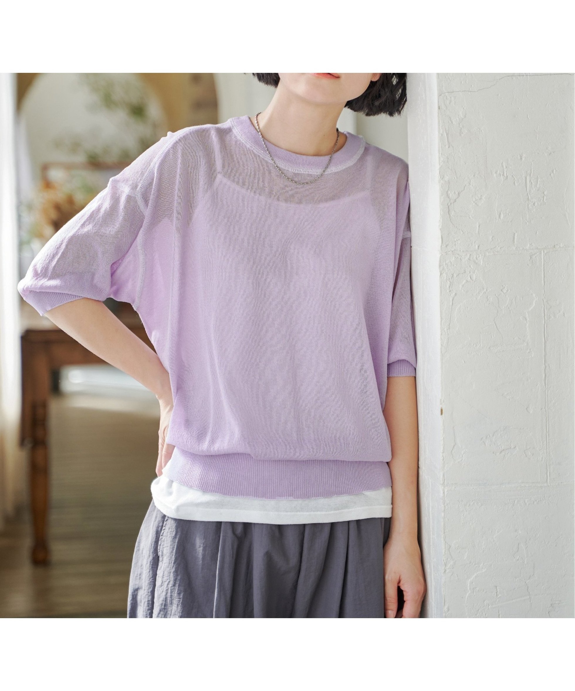 【エルビーシー/LBC】のシアー配色ステッチプルオーバー 人気、トレンドファッション・服の通販 founy(ファニー) 　ファッション　Fashion　レディースファッション　Fashion for Women　トップス・カットソー　Cut & Sew Tops　カジュアルプルオーバー・ニットトップス　Pullovers & Knit Tops / Casual Pullovers　シアー　Sheer, See-Through　ショルダー　Shoulder, Shoulder Strap　ドロップ　Drop Shoulder, Dropped Style　ベーシック　Basic, Essential　リラックス　Relax, Relaxed Fit　 other-1|ID: prp329100004647940 ipo3291000000033555214