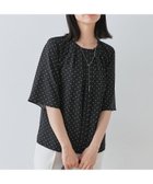 【インディヴィ/INDIVI】の【通勤/きれいめ】柄タックブラウス ブラック|ID: prp329100004647961 ipo3291000000033555430