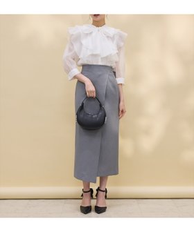 【スウィングル/Swingle】の【日本製】ラップデザインタイトスカート 人気、トレンドファッション・服の通販 founy(ファニー) ファッション Fashion レディースファッション Fashion for Women スカート Skirts アシンメトリー Asymmetrical Style ショート Short, Short Length シルバー Silver, Metallic Silver シンプル Simple, Minimal 日本製 Made In Japan |ID:prp329100004647963
