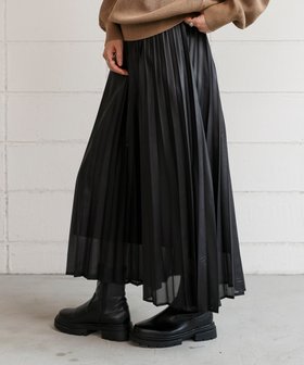 【バブ ブージュルード/Bab Bou Jeloud】のレザーライクチンツ加工スカート 人気、トレンドファッション・服の通販 founy(ファニー) ファッション Fashion レディースファッション Fashion for Women スカート Skirts おすすめ Recommended / Our Picks シフォン Chiffon, Lightweight Fabric ジョーゼット Georgette, Semi-Sheer Fabric プリーツ Pleats, Pleated ボトム Bottoms, Lower Wear 再入荷 Restock / Back in Stock 秋 Autumn |ID:prp329100004647969