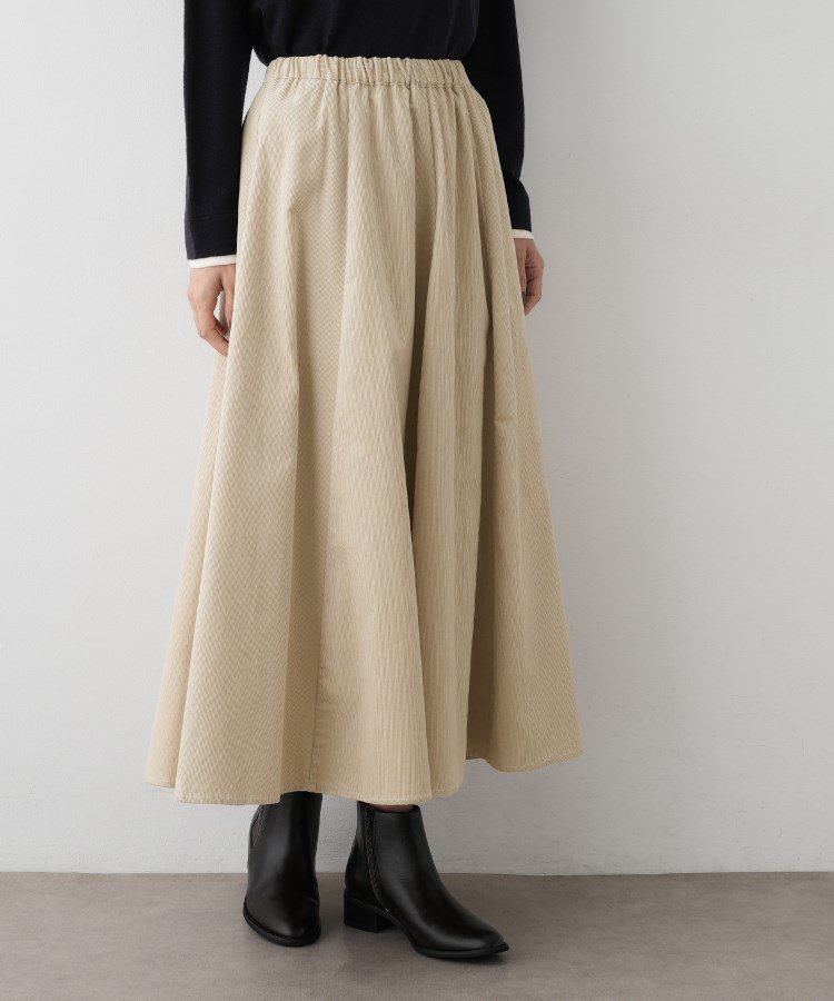 【デッサン/Dessin】のコーデュロイフレアスカート インテリア・キッズ・メンズ・レディースファッション・服の通販 founy(ファニー) 　ファッション　Fashion　レディースファッション　Fashion for Women　スカート　Skirts　Aライン・フレアスカート　A-Line & Flared Skirts　おすすめ　Recommended / Our Picks　コーデュロイ　Corduroy, Cord Fabric　ショート　Short, Short Length　スウェット / スエット　Sweatshirt, Sweatwear　スニーカー　Sneakers, Trainers　タートル　Turtleneck, Turtle Collar　ダウン　Down, Puffer　フェミニン　Feminine, Girly　フレア　Flare, Flared　ポケット　Pocket, Pocket Detail　ロング　Long, Long-Length　A/W・秋冬　Autumn/Winter　トープ|ID: prp329100004647972 ipo3291000000033555520