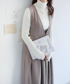 【アンドミー/andme】のきれいめ ツイル Vネック フレア ワンピース グレージュ|ID: prp329100004647978 ipo3291000000033555595