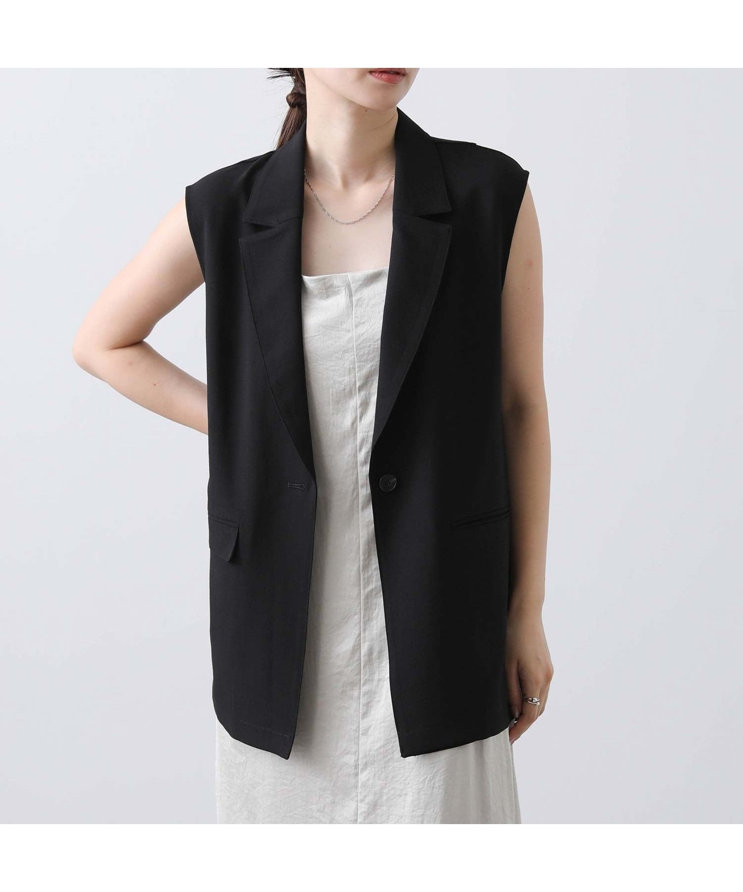 【グレディブリリアン/Gready Brilliant】のTRBCシャンベスト インテリア・キッズ・メンズ・レディースファッション・服の通販 founy(ファニー) 　ファッション　Fashion　レディースファッション　Fashion for Women　アウター　Coat / Outerwear Collection　トップス・カットソー　Cut & Sew Tops　ベスト&ジレ / 重ね着スタイル　Vests & Gilets　ベスト　Vest, Waistcoat　BLK|ID: prp329100004647982 ipo3291000000033555625
