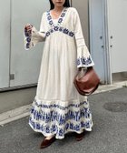 【チャオパニックティピー/CIAOPANIC TYPY】の【aguni】刺繍Vネックフレアスリーブワンピ アイボリー|ID: prp329100004647986 ipo3291000000033555660