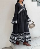 【チャオパニックティピー/CIAOPANIC TYPY】の【aguni】刺繍Vネックフレアスリーブワンピ ブラック|ID: prp329100004647986 ipo3291000000033555661