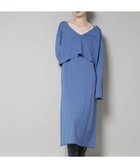 【ナノ ユニバース/nano universe】のニットキャミワンピース×クロップドVネックニット セット ブルー|ID:prp329100004647990