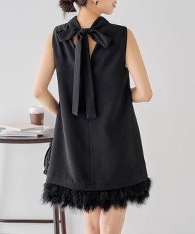【パルグループ/PAL GROUP】の【Chico】ボリューム裾ファーミニワンピース 人気、トレンドファッション・服の通販 founy(ファニー) ファッション Fashion レディースファッション Fashion for Women ワンピース Dresses オケージョン Occasion Wear トレンド Trend, Trending Now リボン Ribbon, Bow |ID:prp329100004647996