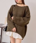 【パルグループ/PAL GROUP】の【Chico】肩紐リボンルーズシャギーニットワンピース ブラウン|ID: prp329100004648001 ipo3291000000033555787